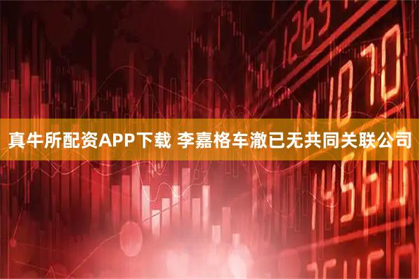 真牛所配资APP下载 李嘉格车澈已无共同关联公司